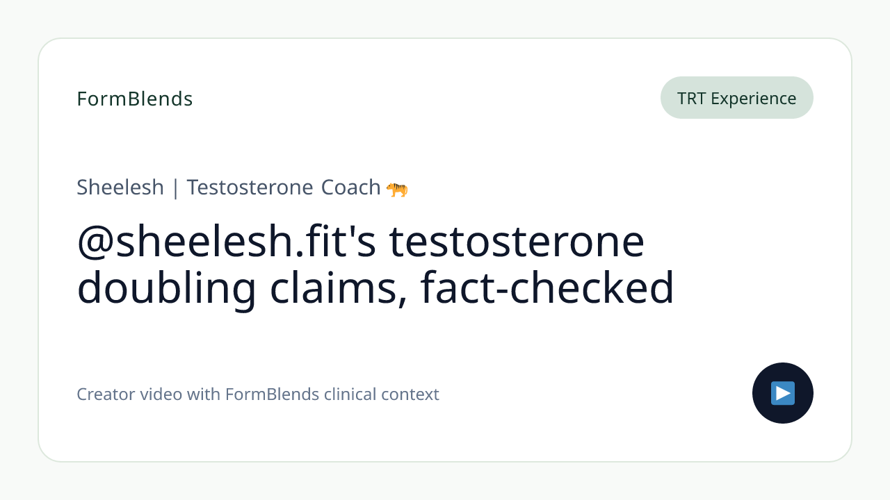 @sheelesh.fit's testosterone doubling claims, fact-checked