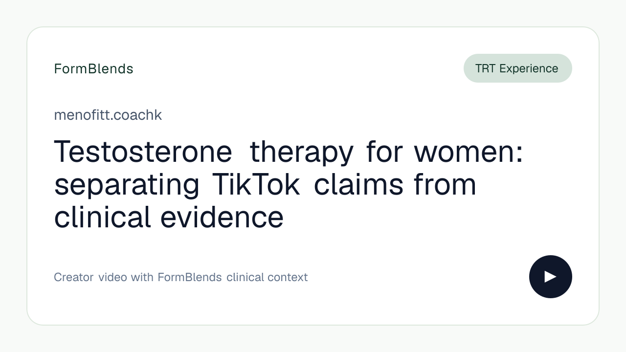Testosterone therapy for women: separating TikTok claims from clinical evidence