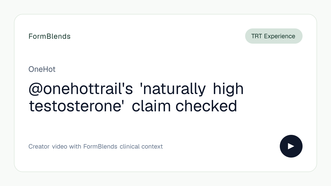 @onehottrail's 'naturally high testosterone' claim checked