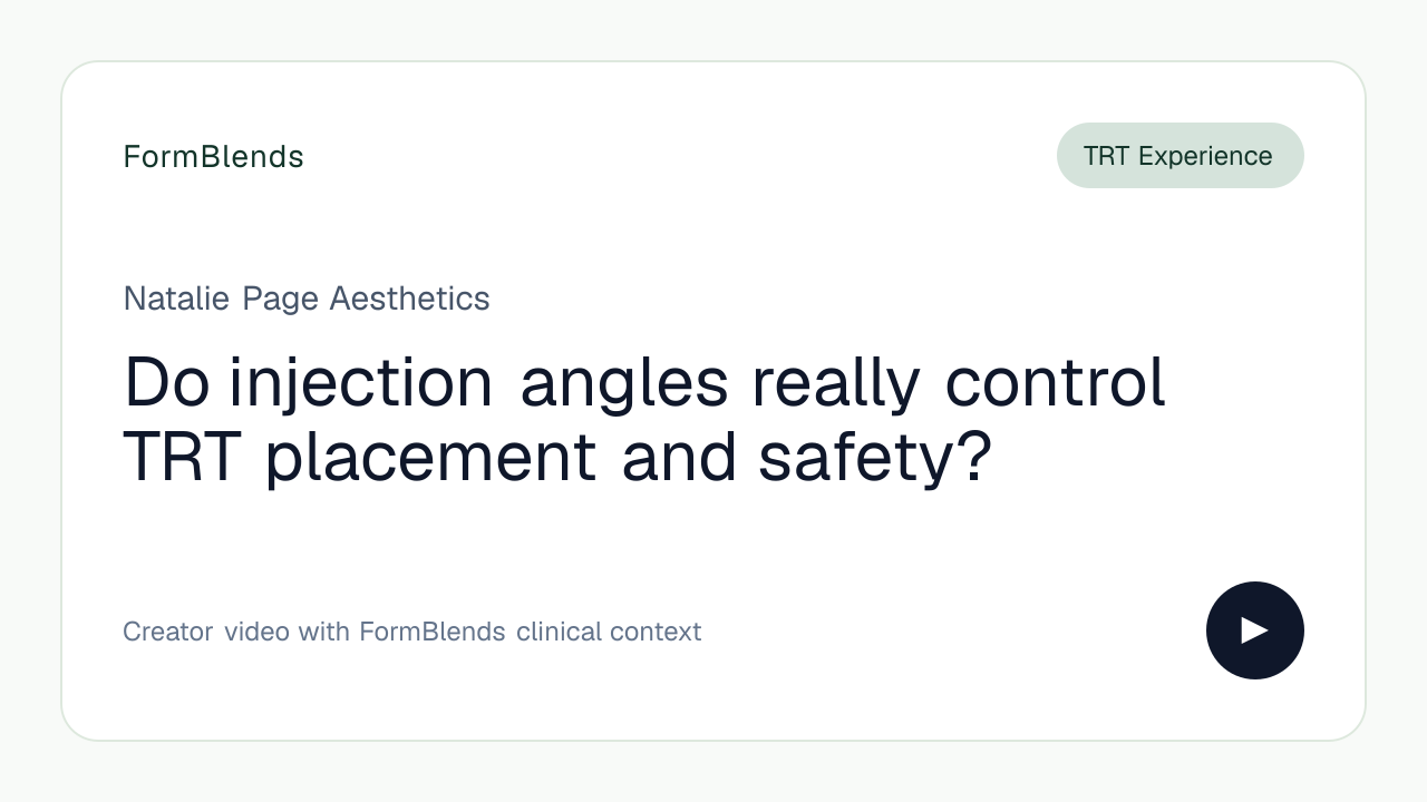 Do injection angles really control TRT placement and safety?