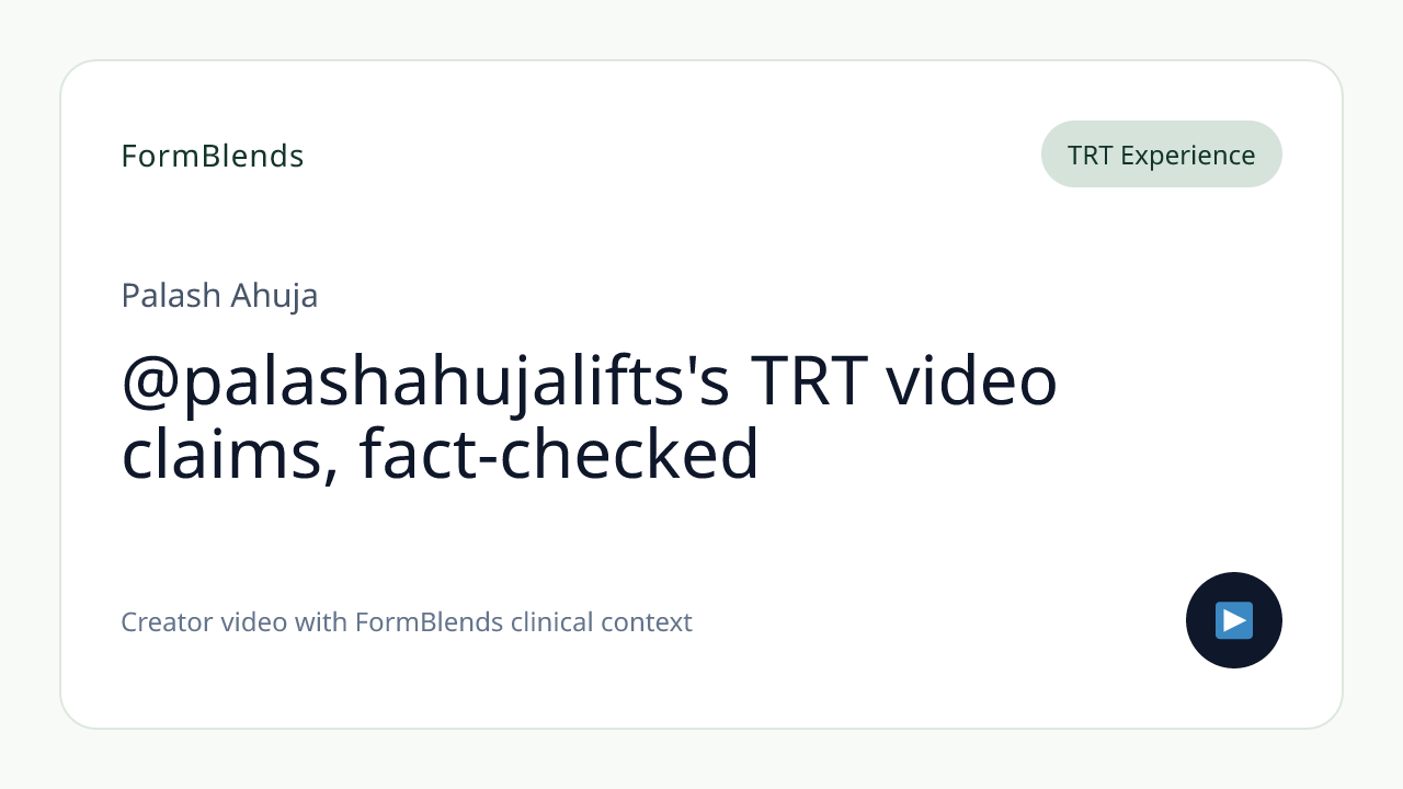 @palashahujalifts's TRT video claims, fact-checked