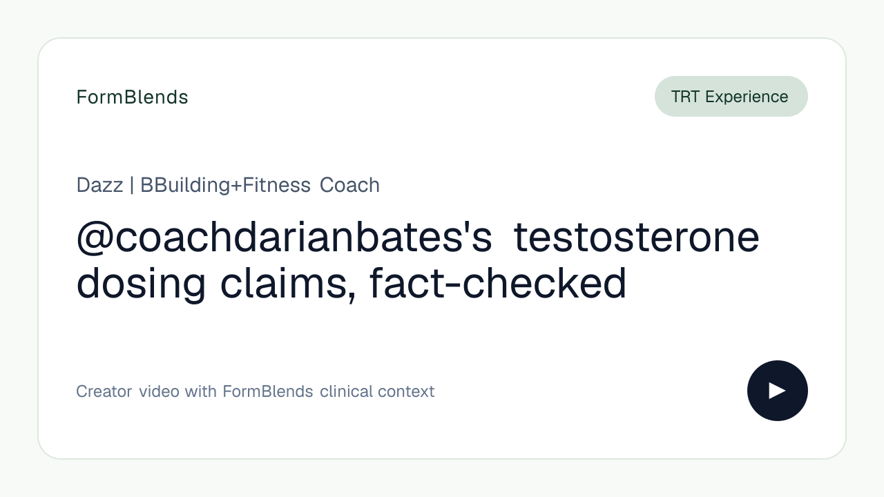 @coachdarianbates's testosterone dosing claims, fact-checked