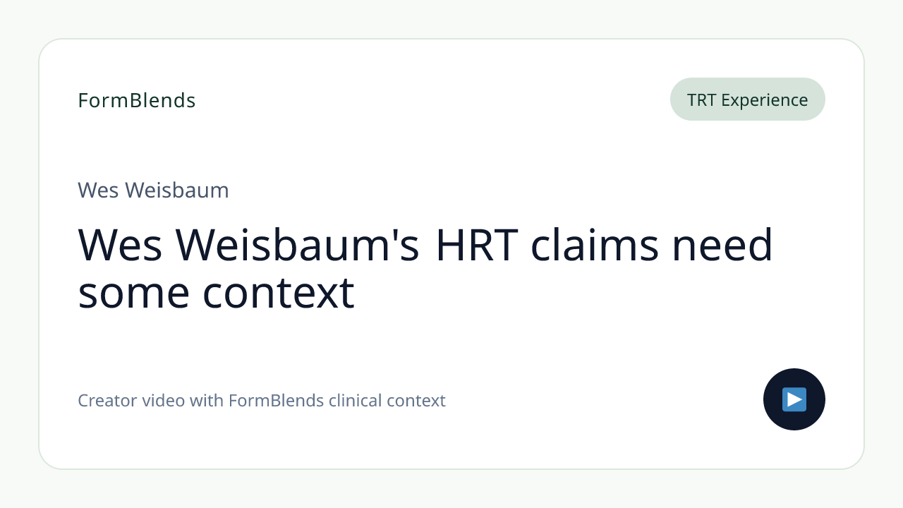 Wes Weisbaum's HRT claims need some context