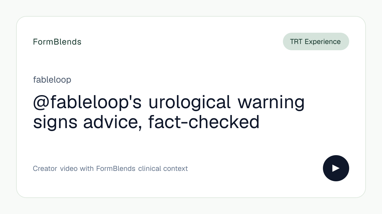 @fableloop's urological warning signs advice, fact-checked