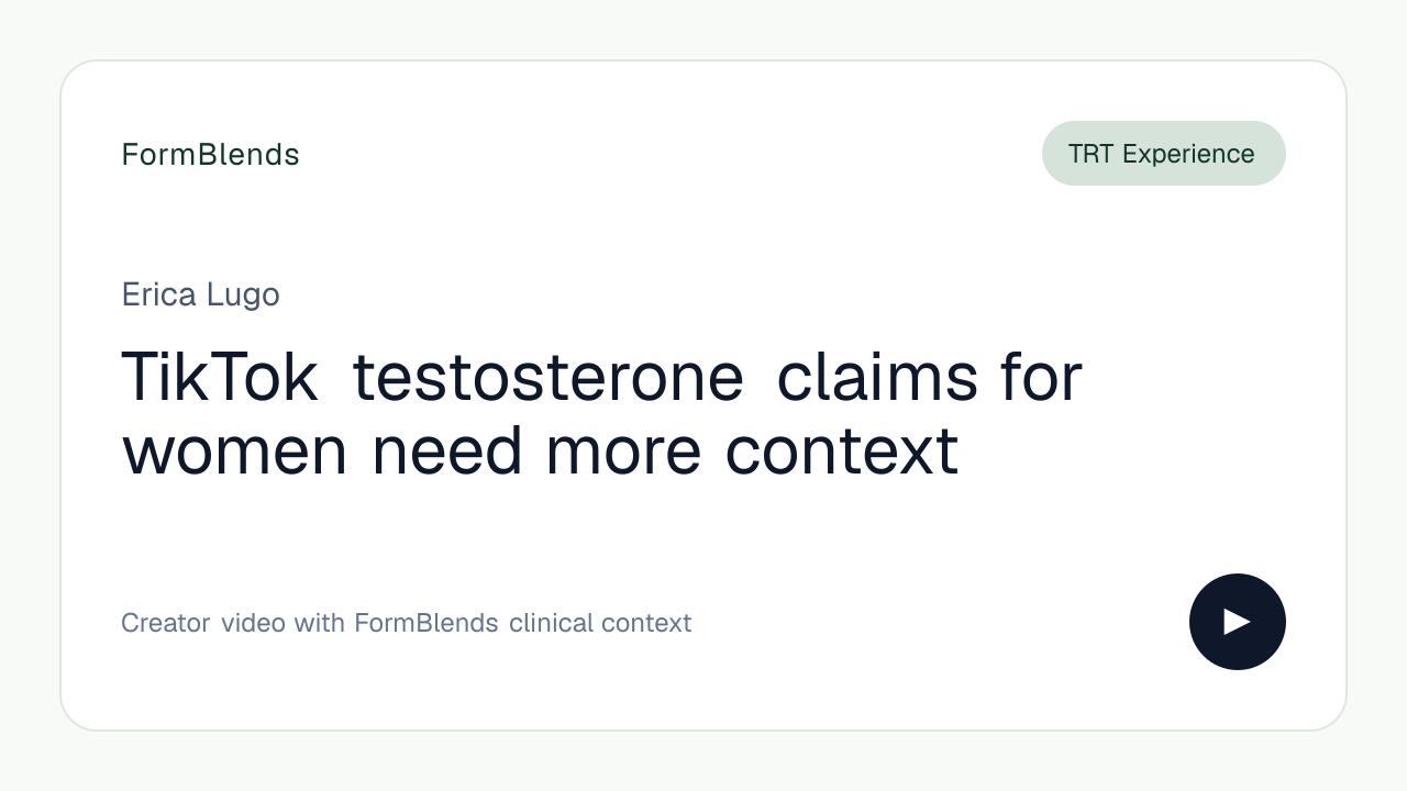 TikTok testosterone claims for women need more context