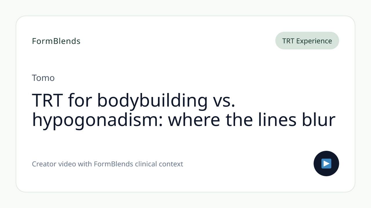 TRT for bodybuilding vs. hypogonadism: where the lines blur