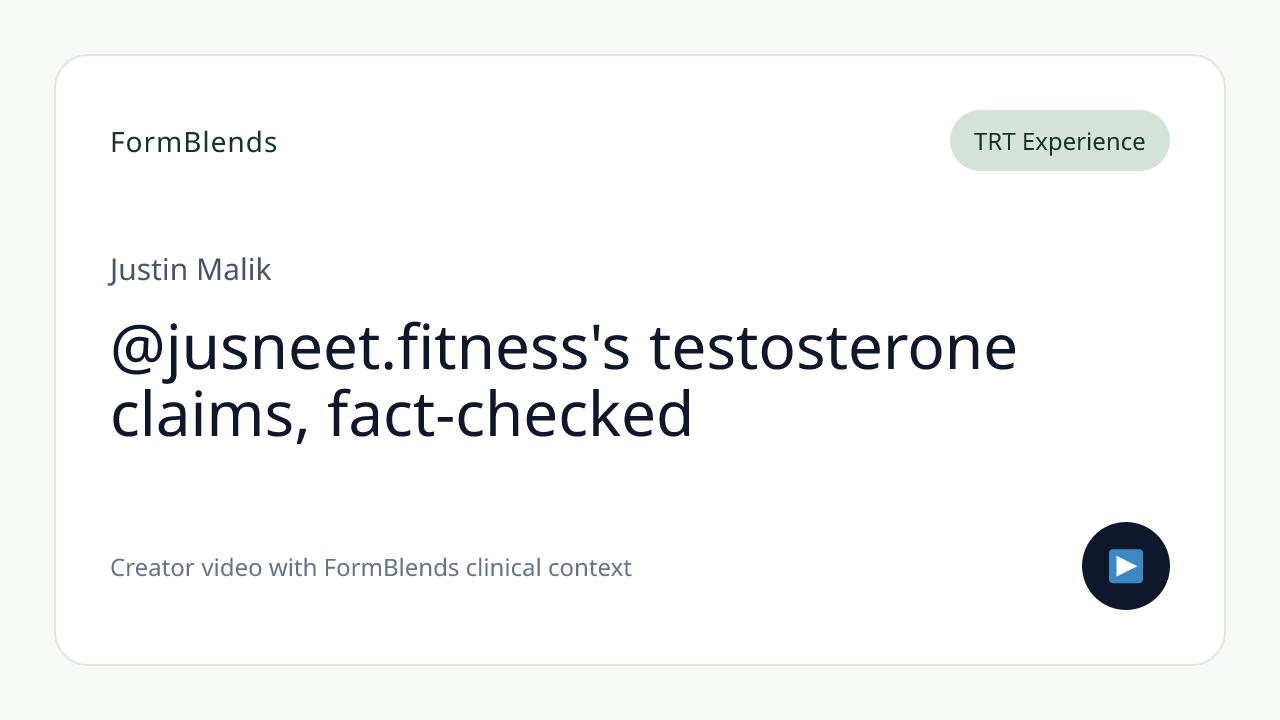 @jusneet.fitness's testosterone claims, fact-checked