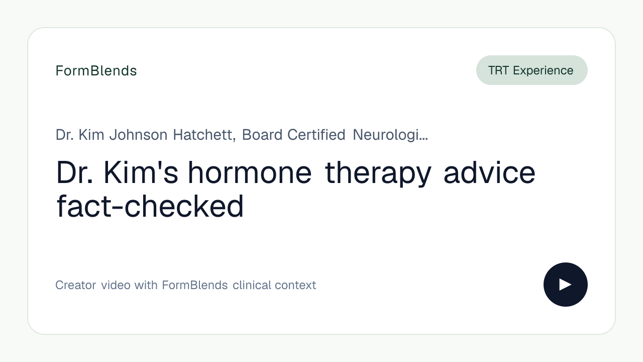 Dr. Kim's hormone therapy advice fact-checked