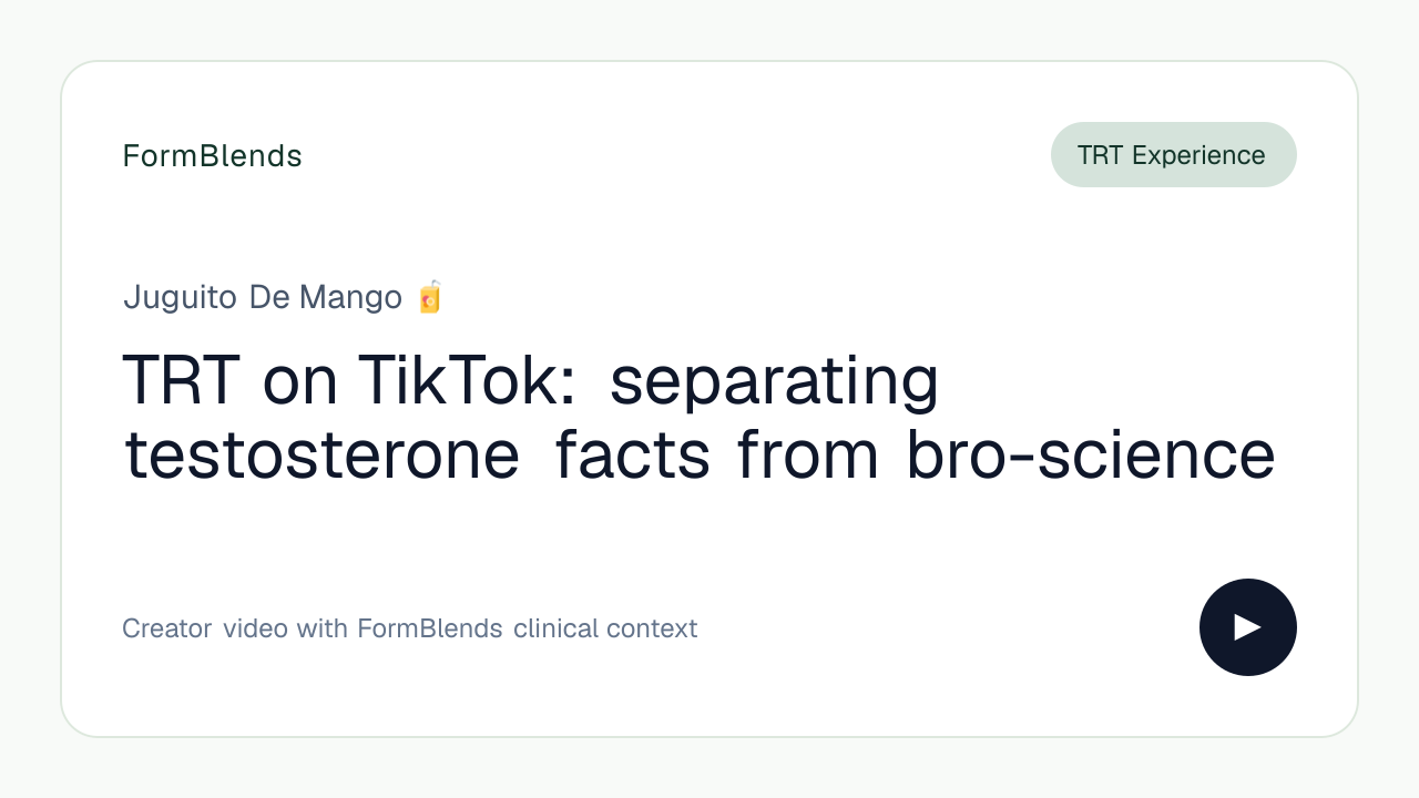 TRT on TikTok: separating testosterone facts from bro-science
