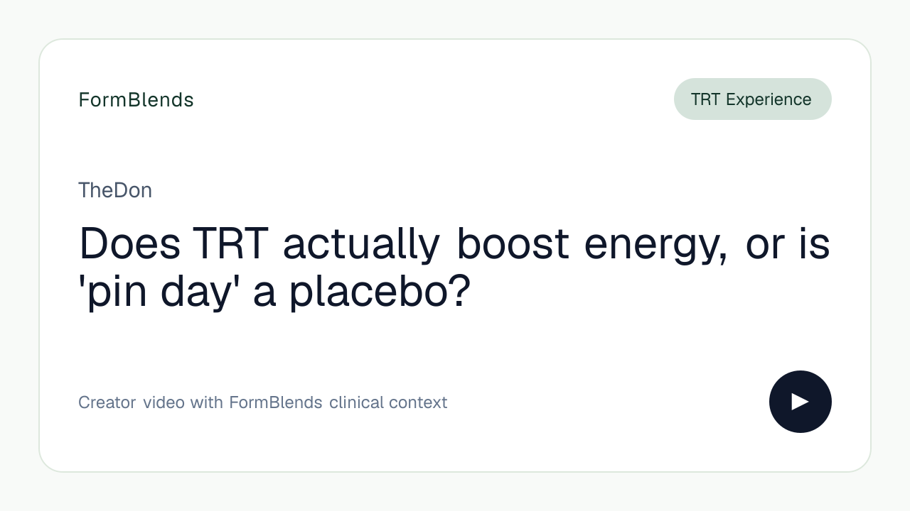Does TRT actually boost energy, or is 'pin day' a placebo?