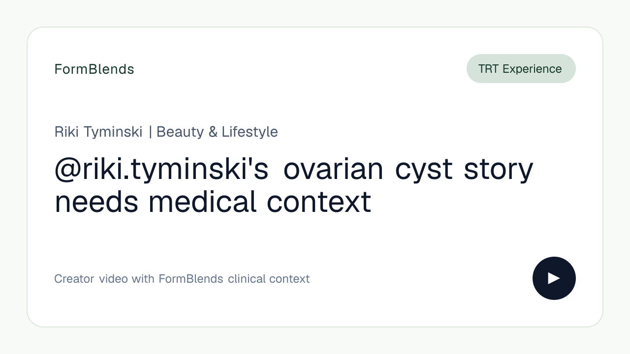 @riki.tyminski's ovarian cyst story needs medical context