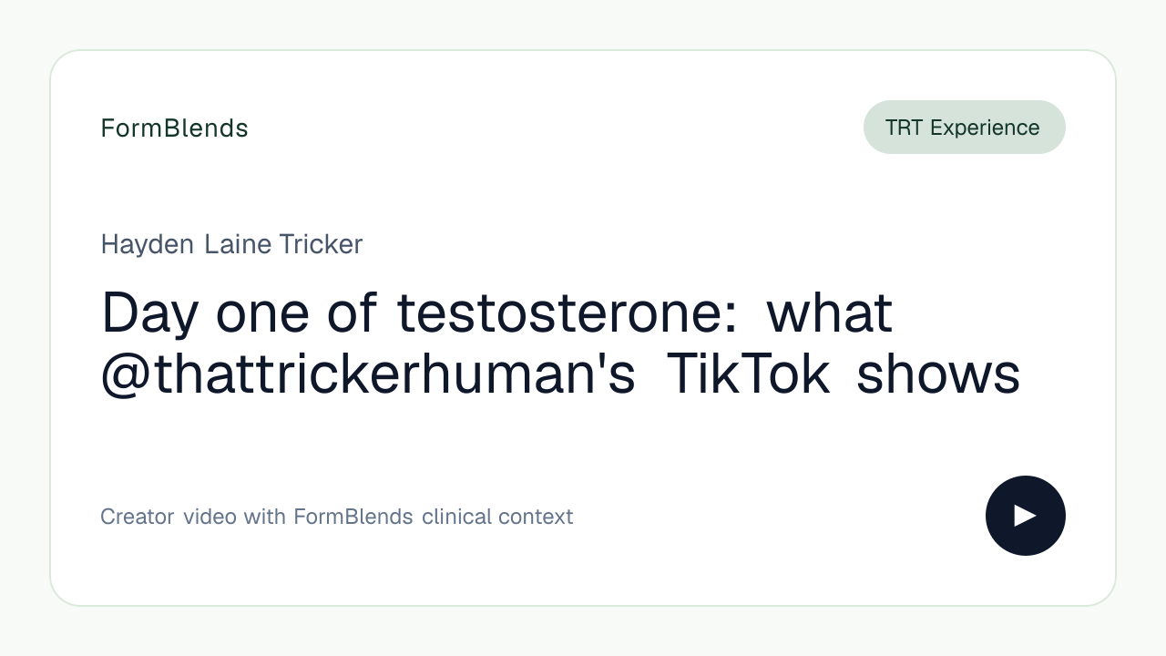 Day one of testosterone: what @thattrickerhuman's TikTok shows
