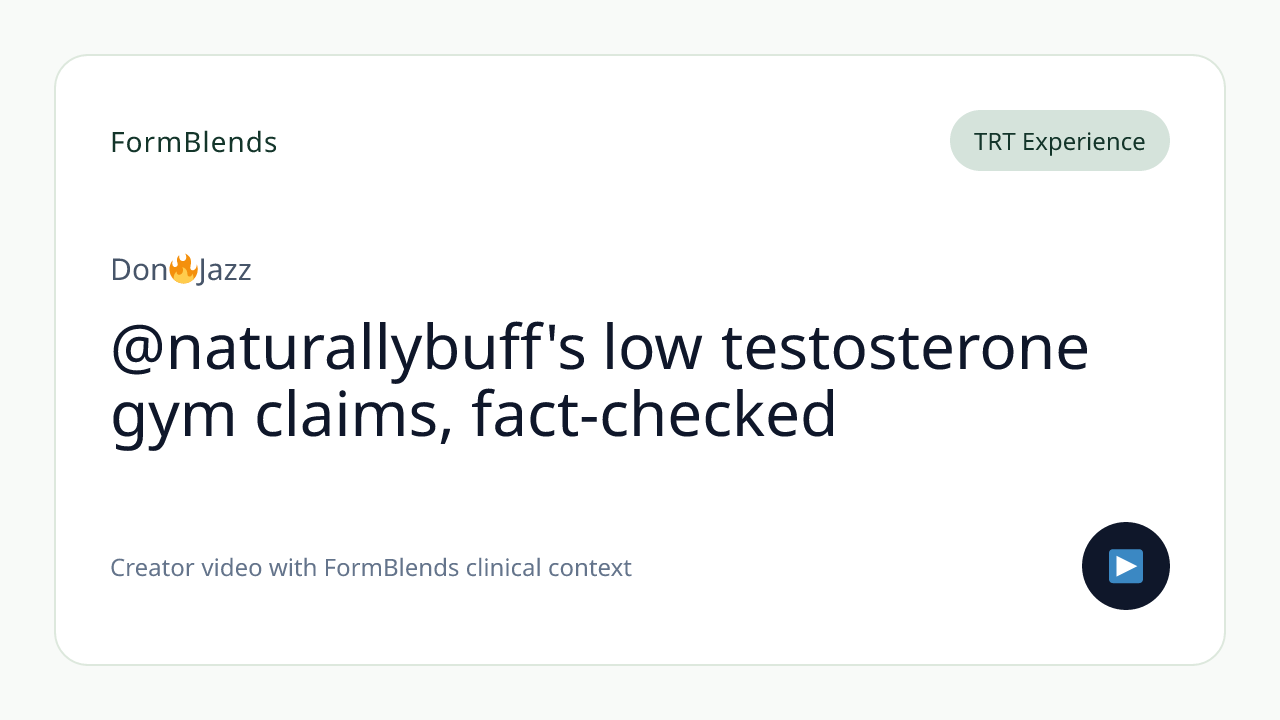 @naturallybuff's low testosterone gym claims, fact-checked
