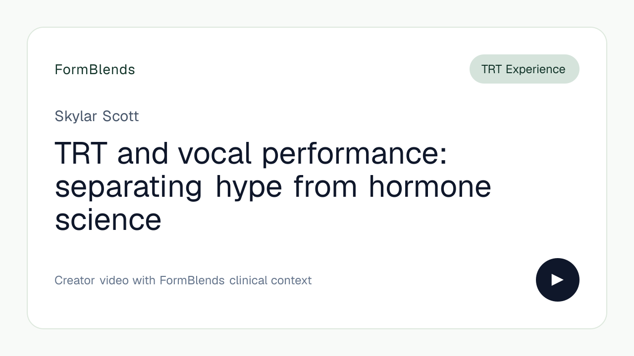 TRT and vocal performance: separating hype from hormone science