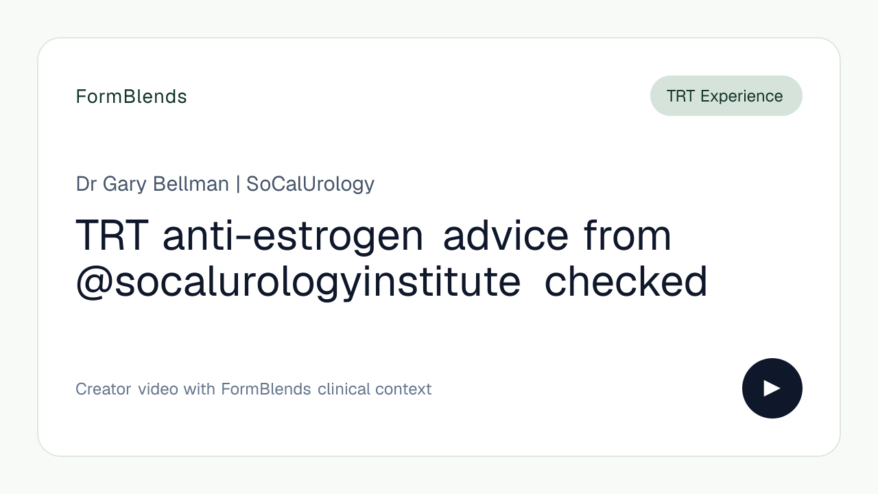TRT anti-estrogen advice from @socalurologyinstitute checked