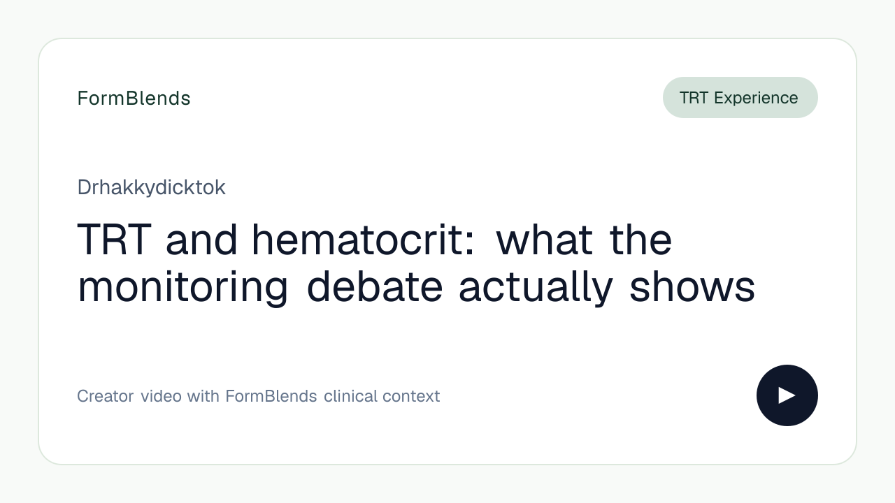 TRT and hematocrit: what the monitoring debate actually shows