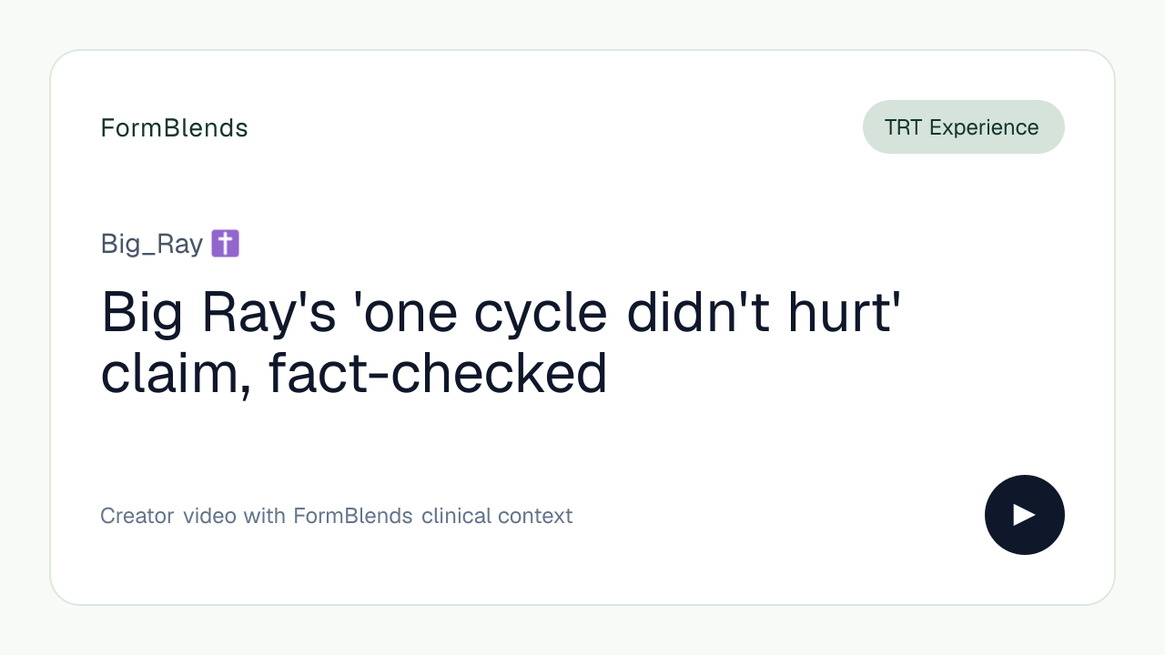 Big Ray's 'one cycle didn't hurt' claim, fact-checked