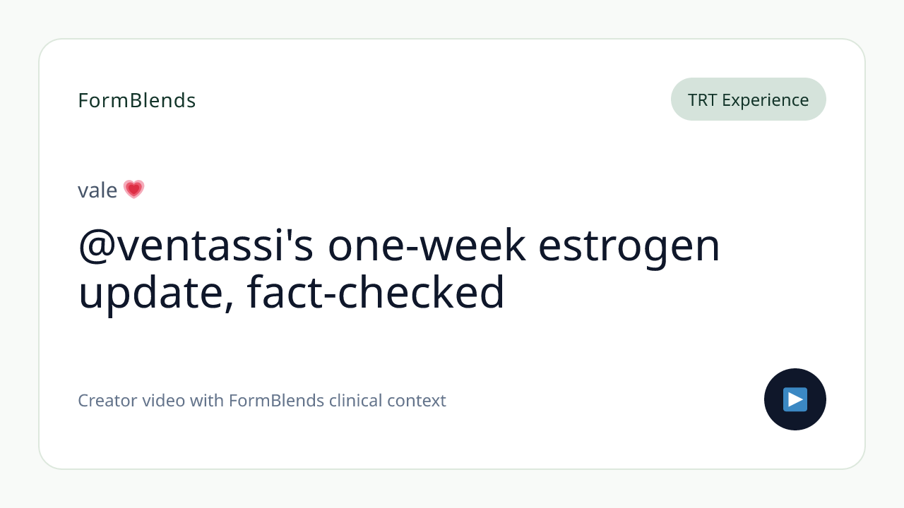 @ventassi's one-week estrogen update, fact-checked