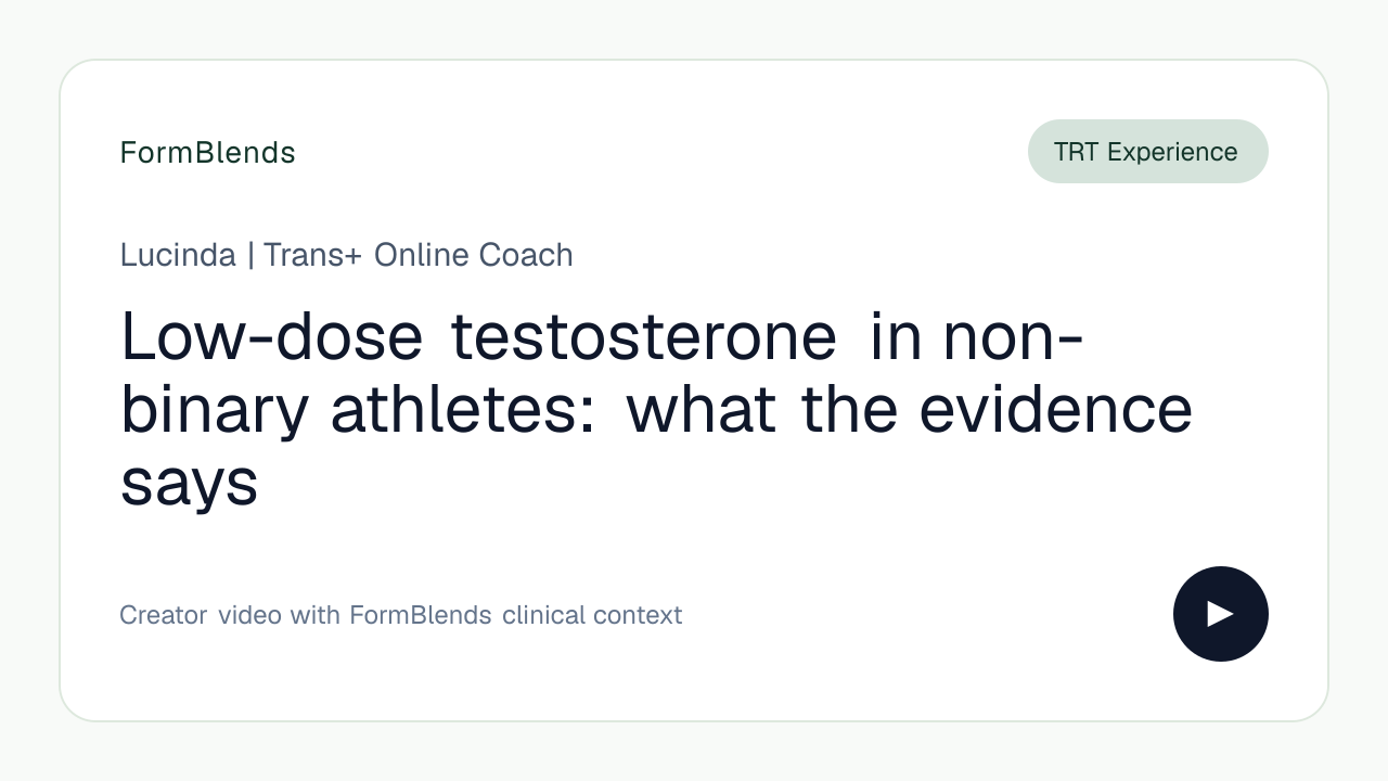 Low-dose testosterone in non-binary athletes: what the evidence says