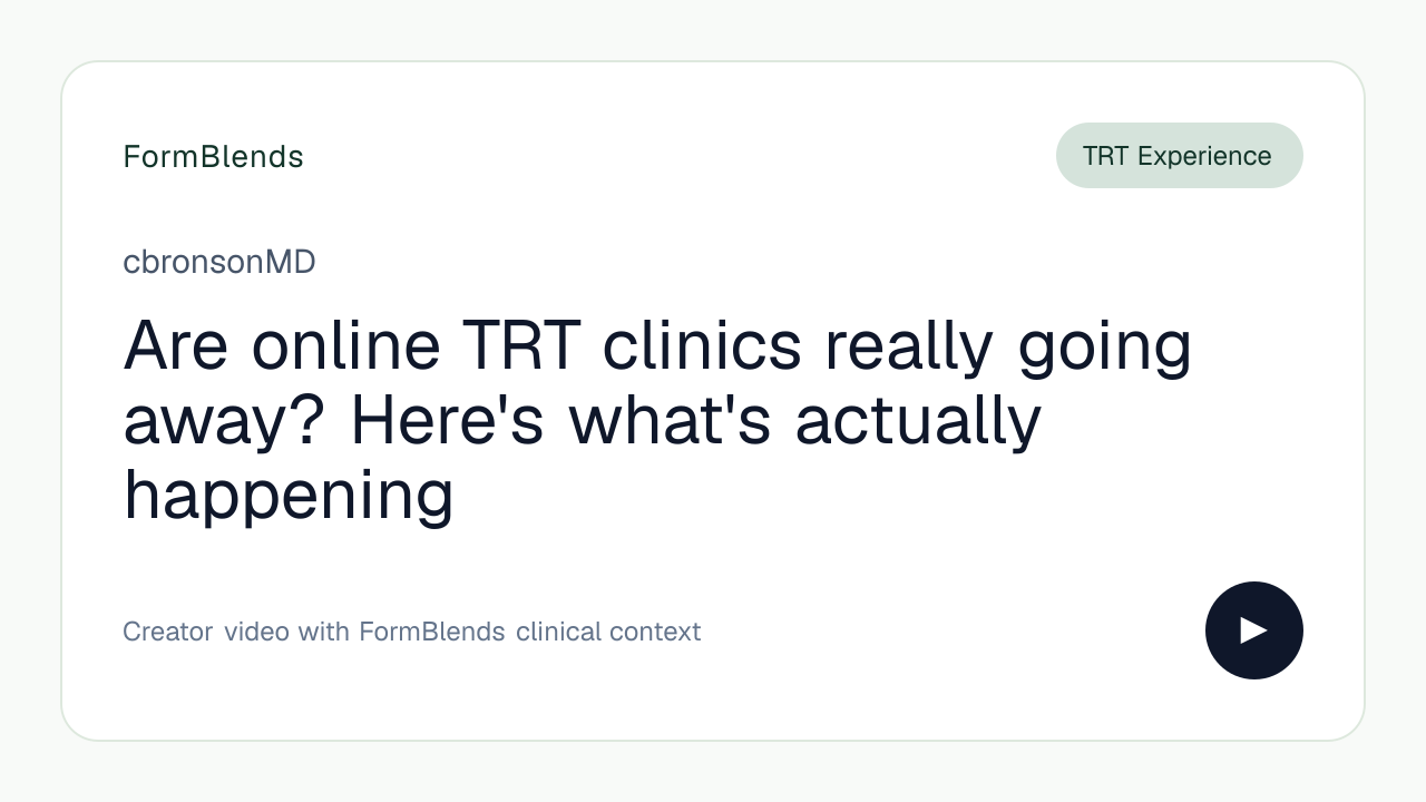 Are online TRT clinics really going away? Here's what's actually happening