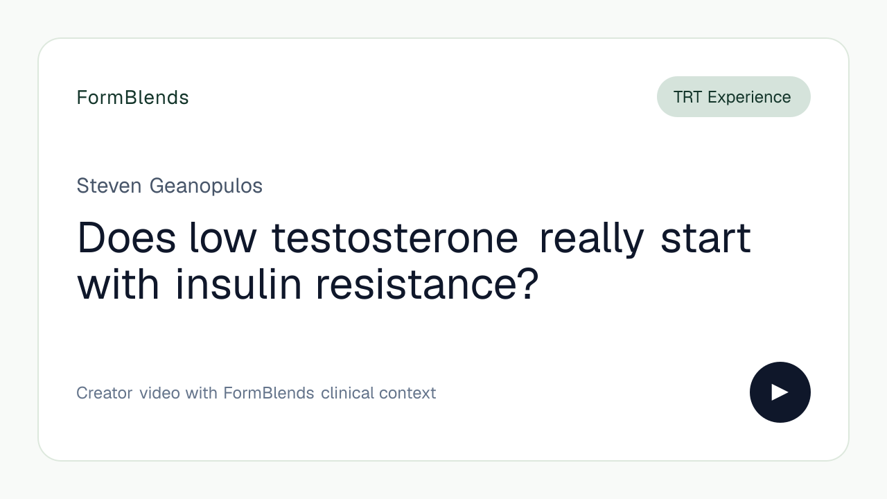 Does low testosterone really start with insulin resistance?