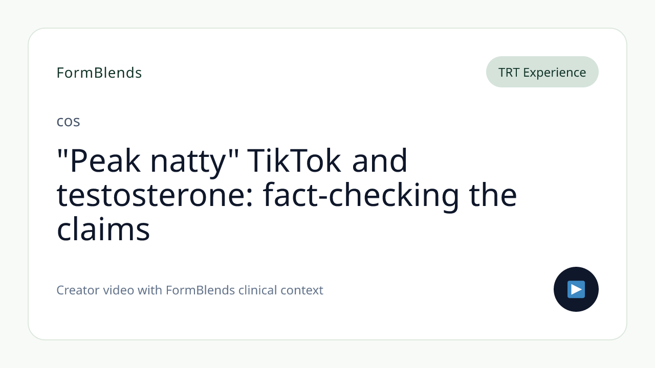 "Peak natty" TikTok and testosterone: fact-checking the claims