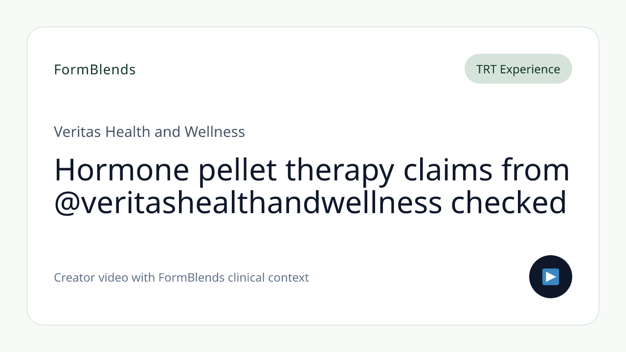 Hormone pellet therapy claims from @veritashealthandwellness checked