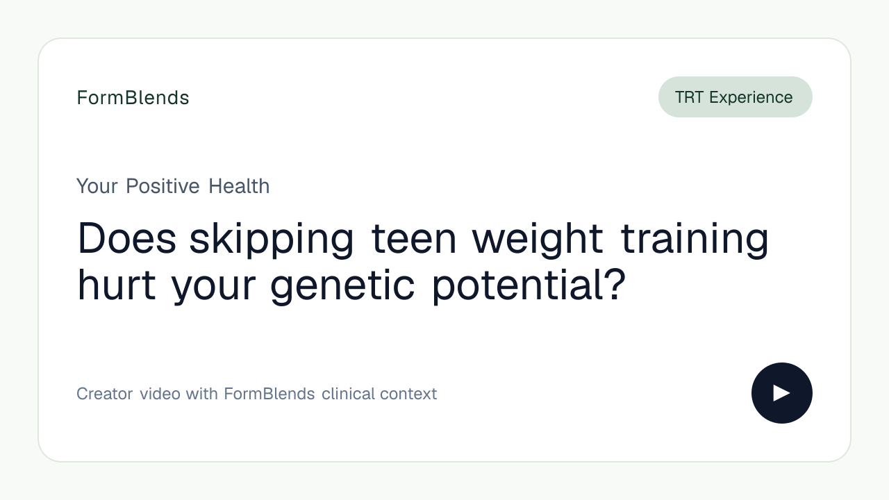 Does skipping teen weight training hurt your genetic potential?