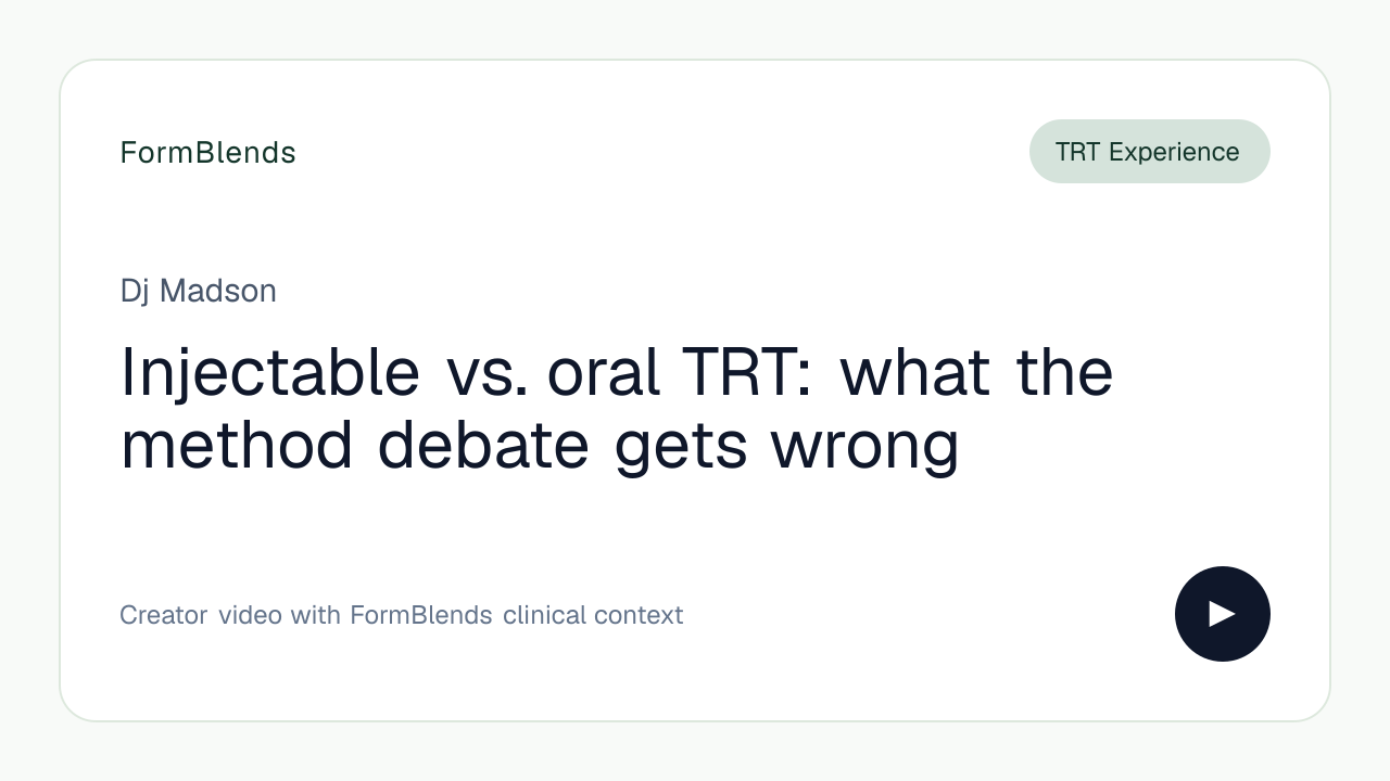 Injectable vs. oral TRT: what the method debate gets wrong