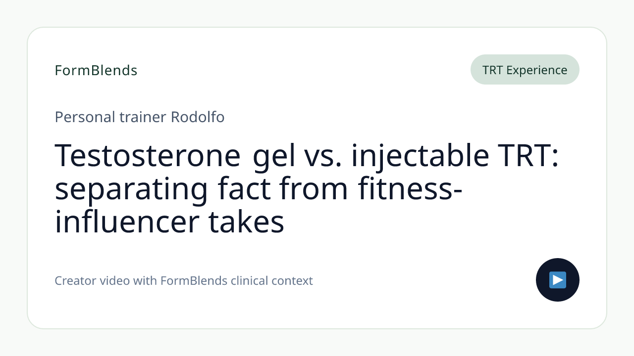 Testosterone gel vs. injectable TRT: separating fact from fitness-influencer takes