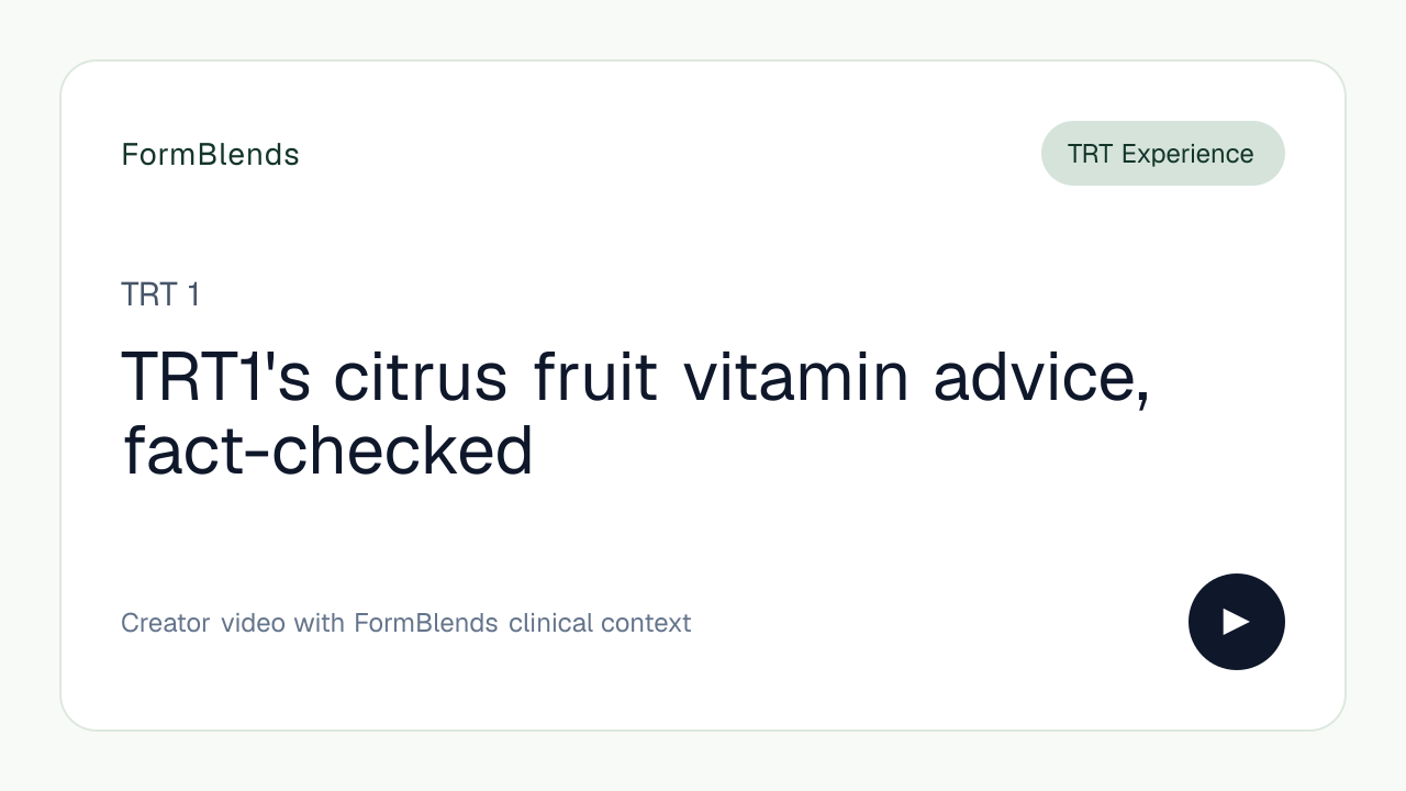 TRT1's citrus fruit vitamin advice, fact-checked