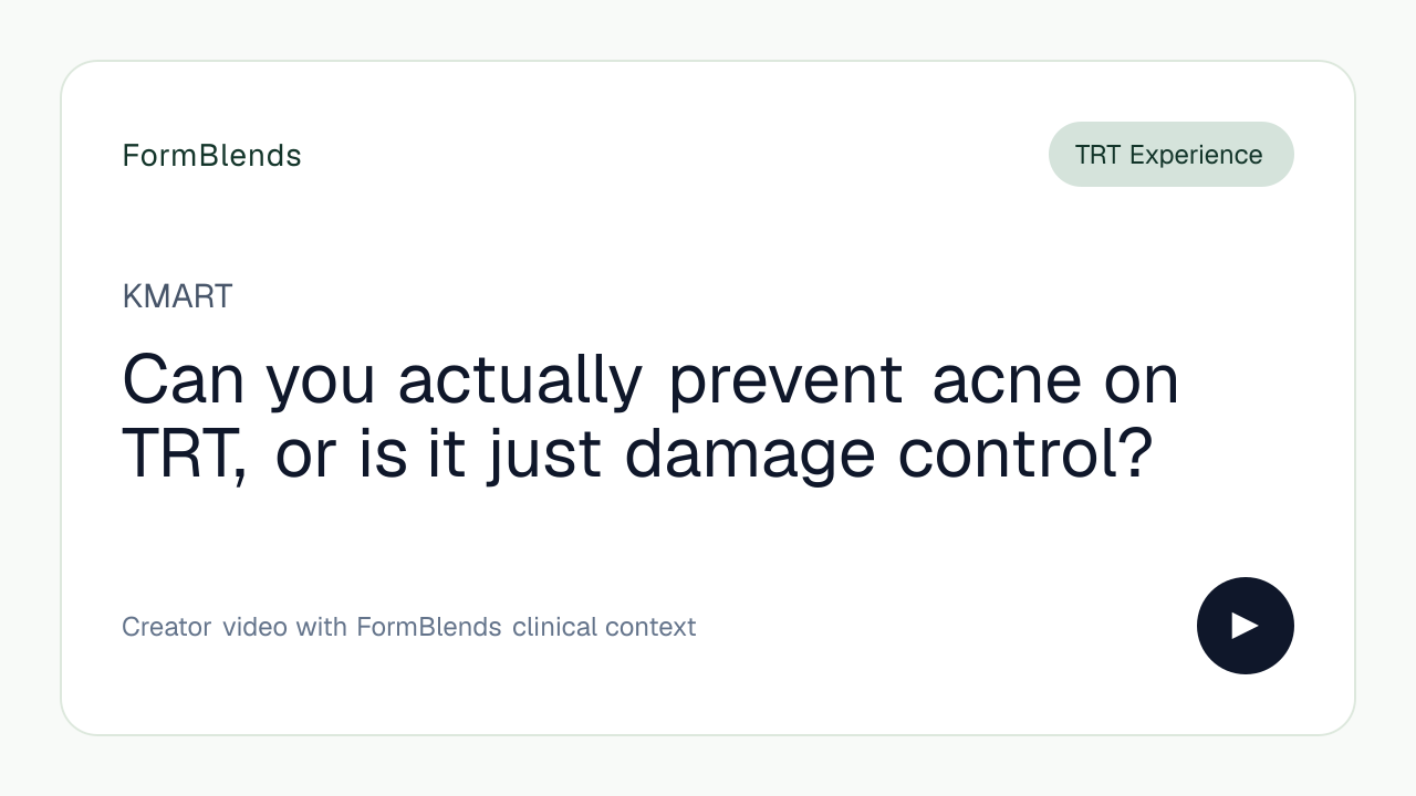 Can you actually prevent acne on TRT, or is it just damage control?