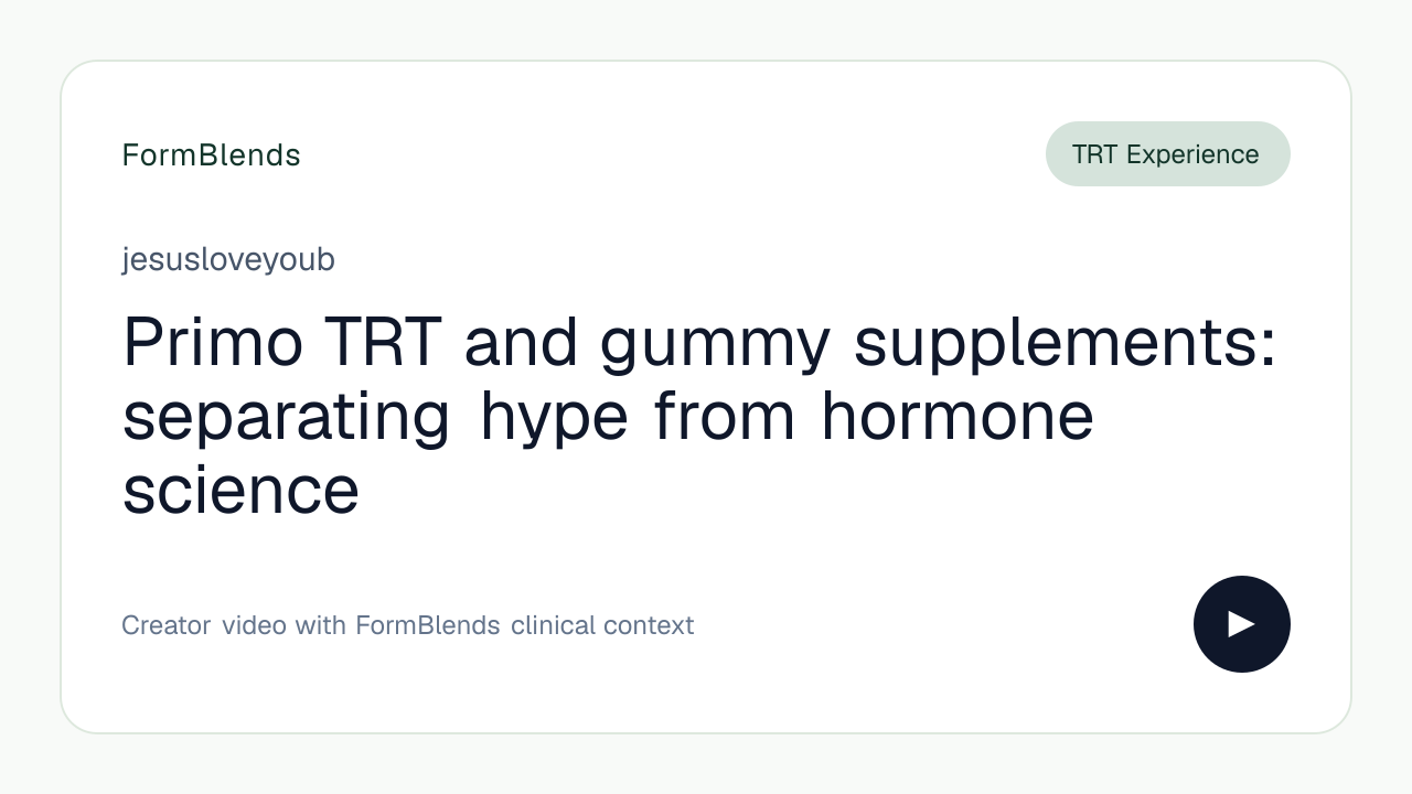 Primo TRT and gummy supplements: separating hype from hormone science