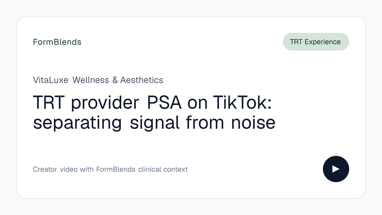 TRT provider PSA on TikTok: separating signal from noise