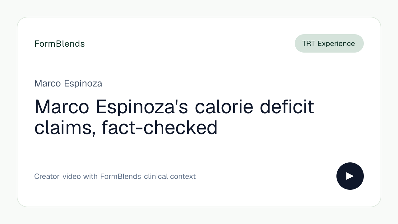 Marco Espinoza's calorie deficit claims, fact-checked