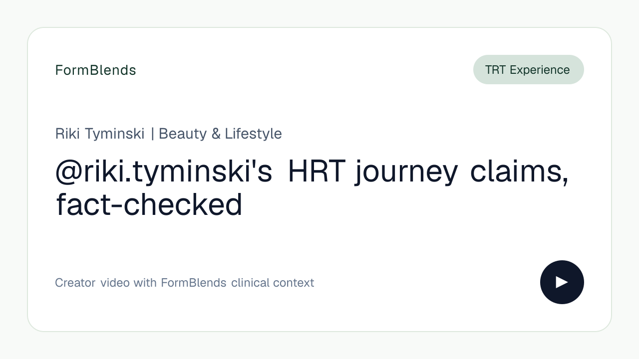 @riki.tyminski's HRT journey claims, fact-checked