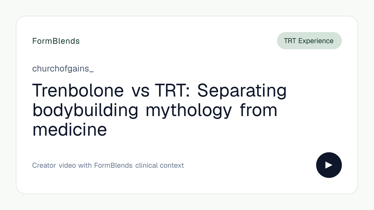 Trenbolone vs TRT: Separating bodybuilding mythology from medicine
