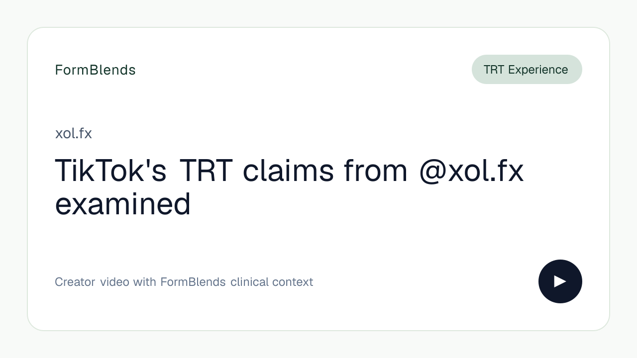 TikTok's TRT claims from @xol.fx examined