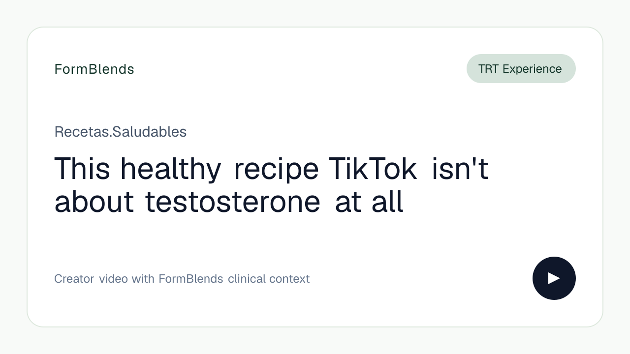 This healthy recipe TikTok isn't about testosterone at all