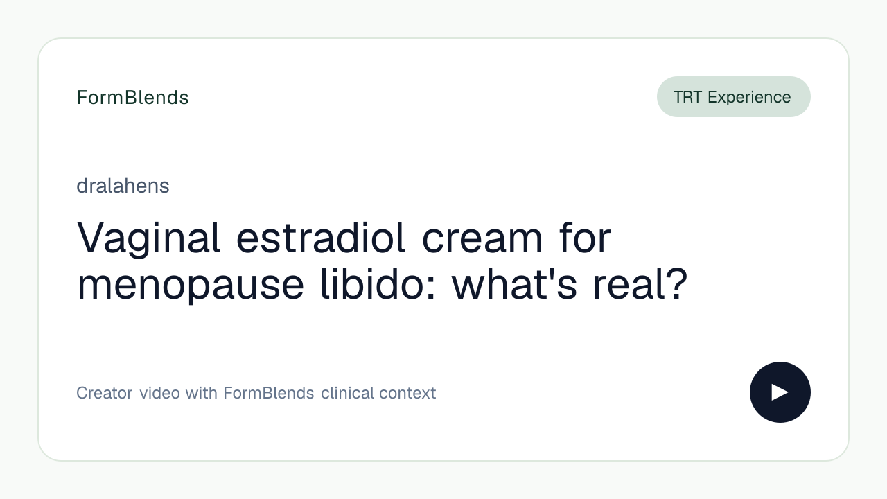 Vaginal estradiol cream for menopause libido: what's real?