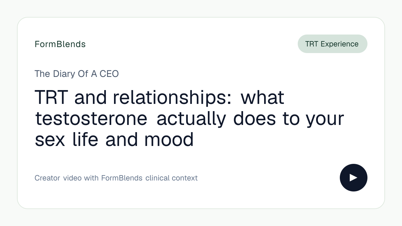 TRT and relationships: what testosterone actually does to your sex life and mood