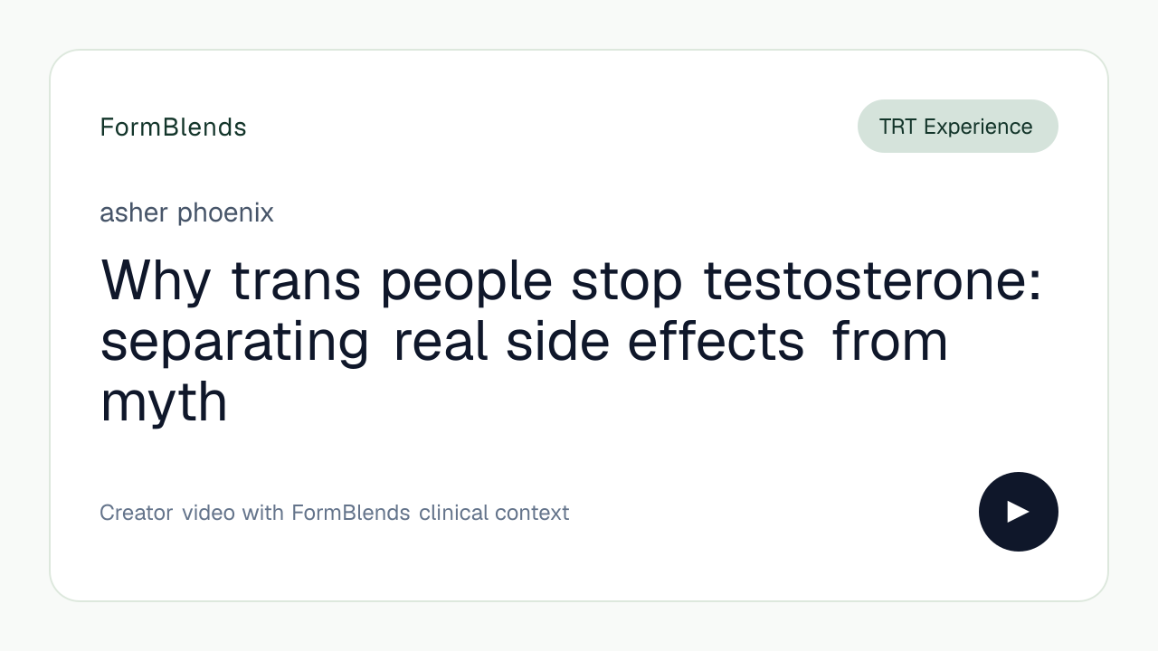 Why trans people stop testosterone: separating real side effects from myth
