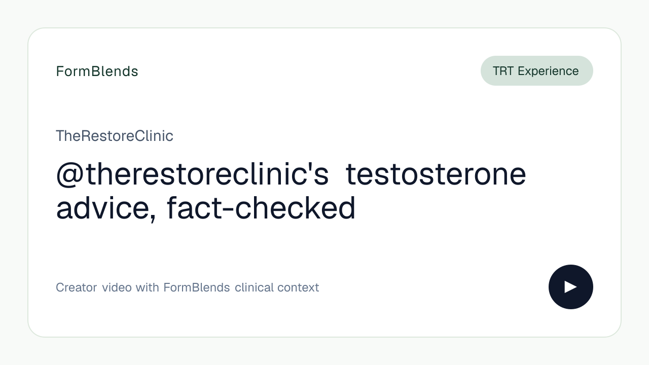 @therestoreclinic's testosterone advice, fact-checked