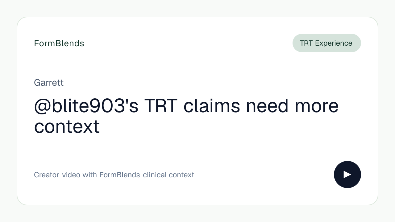 @blite903's TRT claims need more context