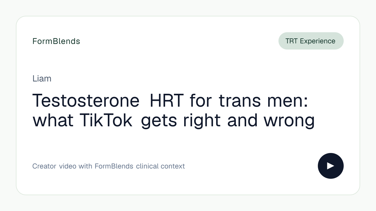 Testosterone HRT for trans men: what TikTok gets right and wrong
