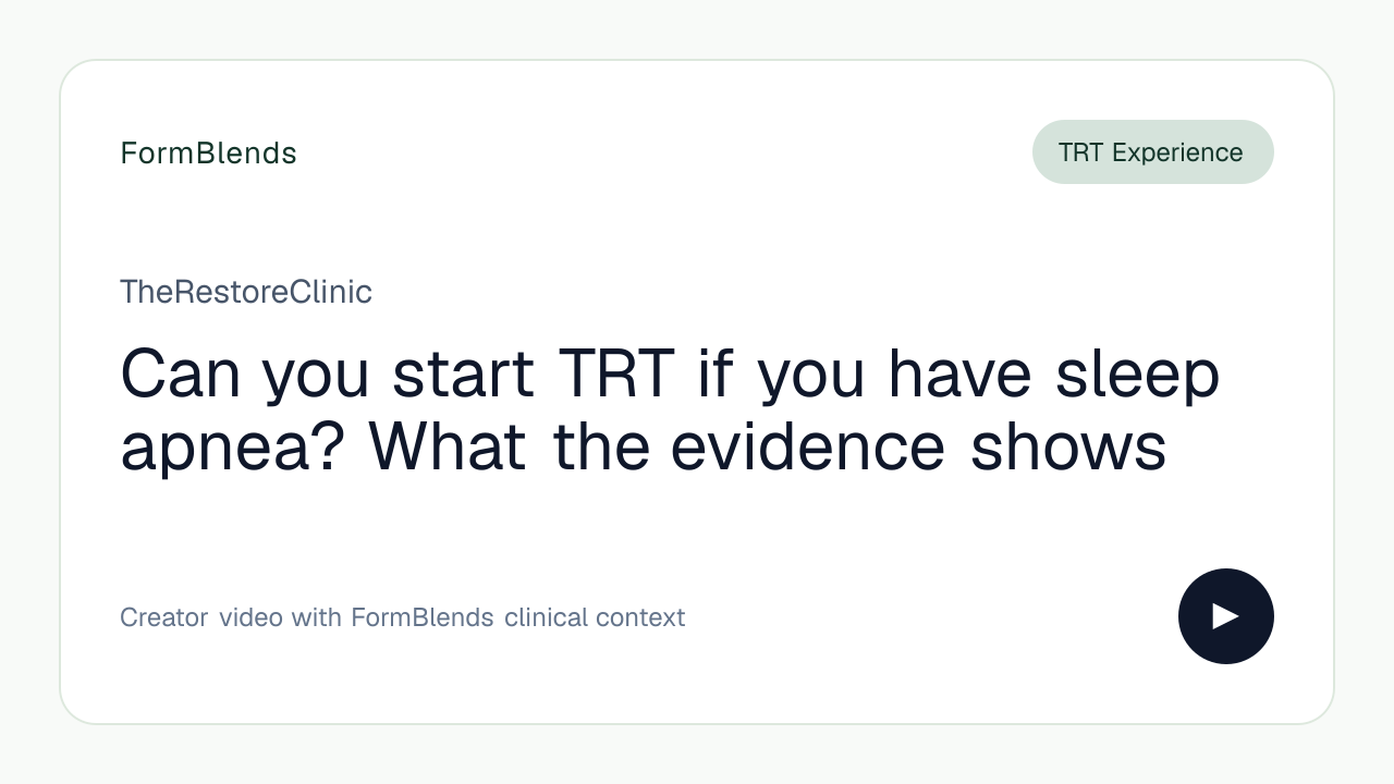Can you start TRT if you have sleep apnea? What the evidence shows