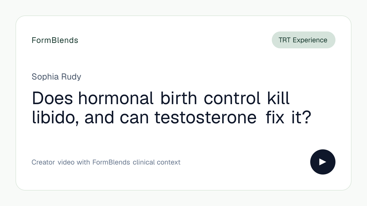 Does hormonal birth control kill libido, and can testosterone fix it?