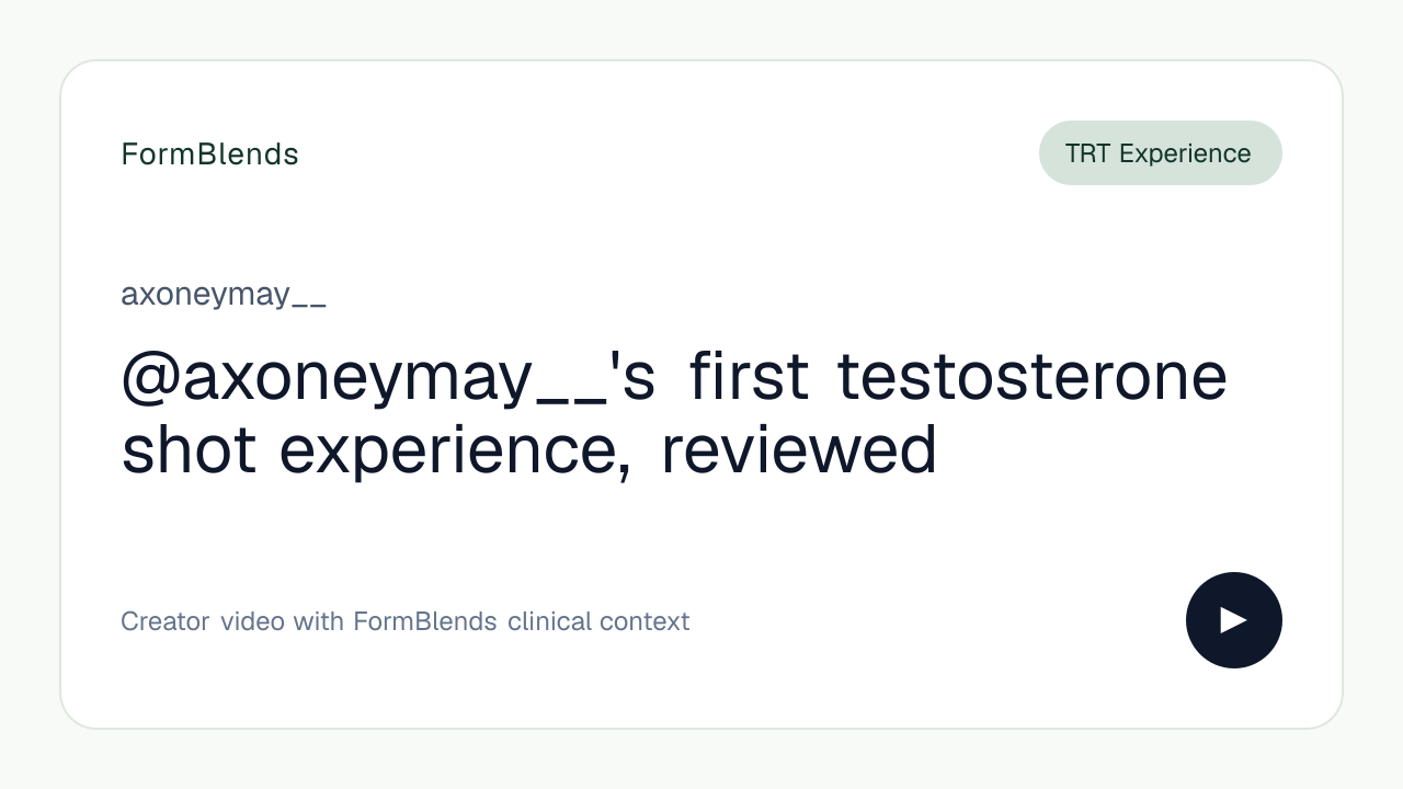 @axoneymay__'s first testosterone shot experience, reviewed