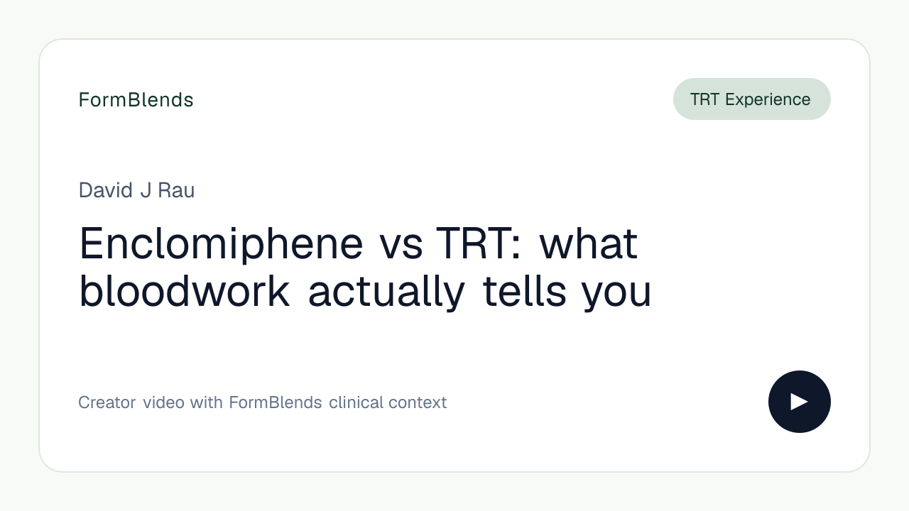 Enclomiphene vs TRT: what bloodwork actually tells you