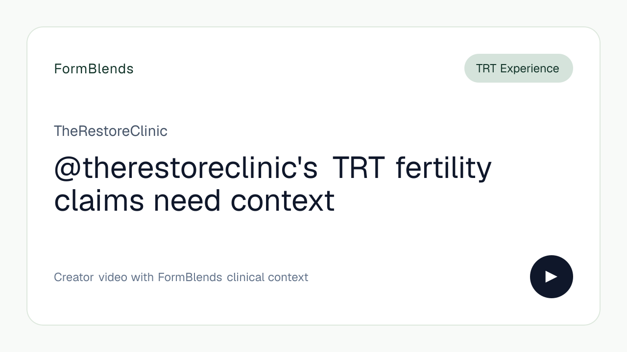 @therestoreclinic's TRT fertility claims need context